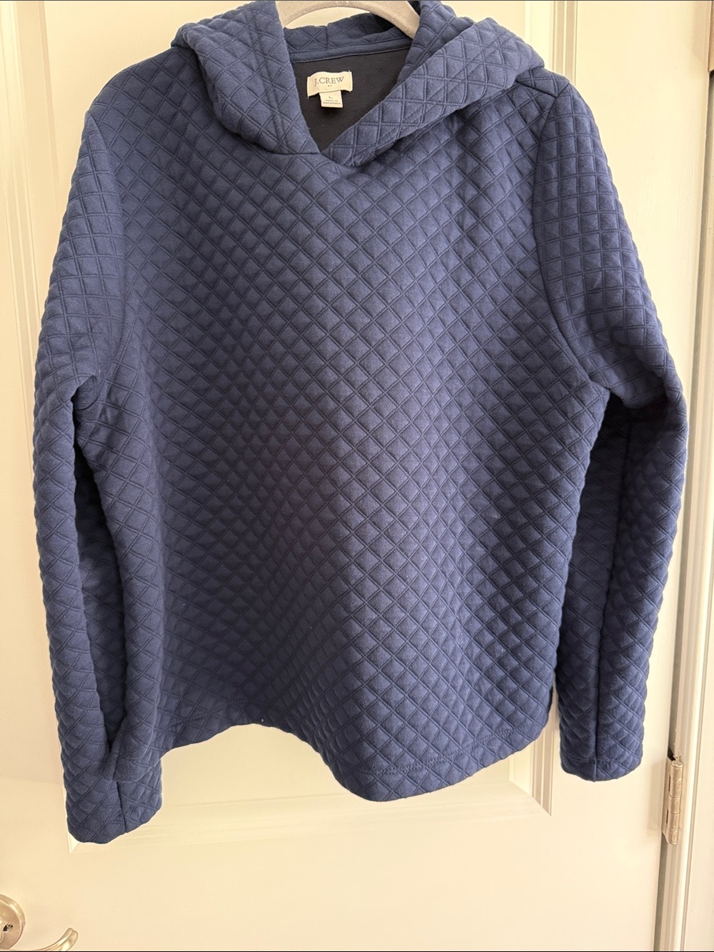 J. Crew Quilted Hoodie in Navy Blue
